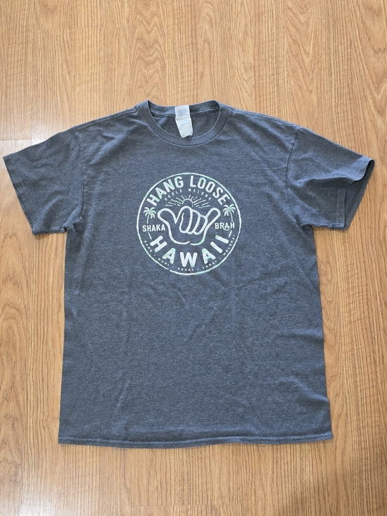 Other - Hang Loose Hawaii Graphic Tee - Charcoal Gray Size M
